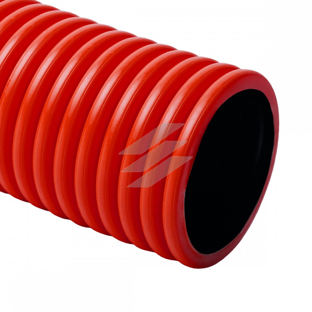 Труба гофрована жорстка двошарова Коподур, червона, Ø125мм, поліетилен HDPE, довжина 6 м, KD 09125_BC, КОПОС